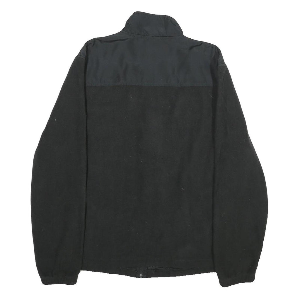 STARTER Mens Black & Black Fleece Jacket M Polyester Zip Casual Warm Outerwear