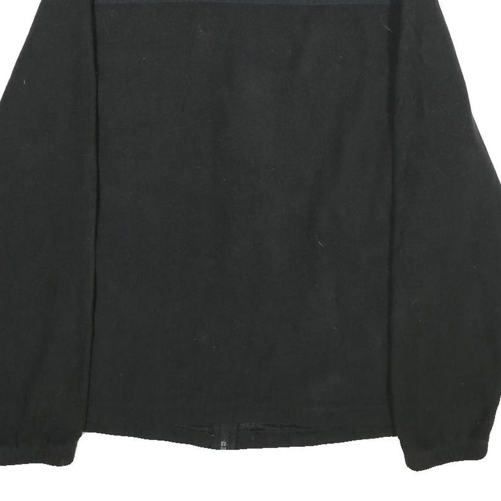 STARTER Mens Black & Black Fleece Jacket M Polyester Zip Casual Warm Outerwear