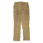 CARHARTT Mens Regular Fit Jeans Beige Cotton Blend W32 L31 Workwear Utility Zip