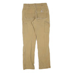 CARHARTT Mens Regular Fit Jeans Beige Cotton Blend W32 L31 Workwear Utility Zip
