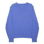 TOMMY HILFIGER Mens Blue Plain V-Neck Basic Knit S Cotton Jumper Lightweight