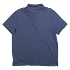 CALVIN KLEIN Mens Blue Striped Short Sleeve Polo Shirt L Cotton Blend Casual