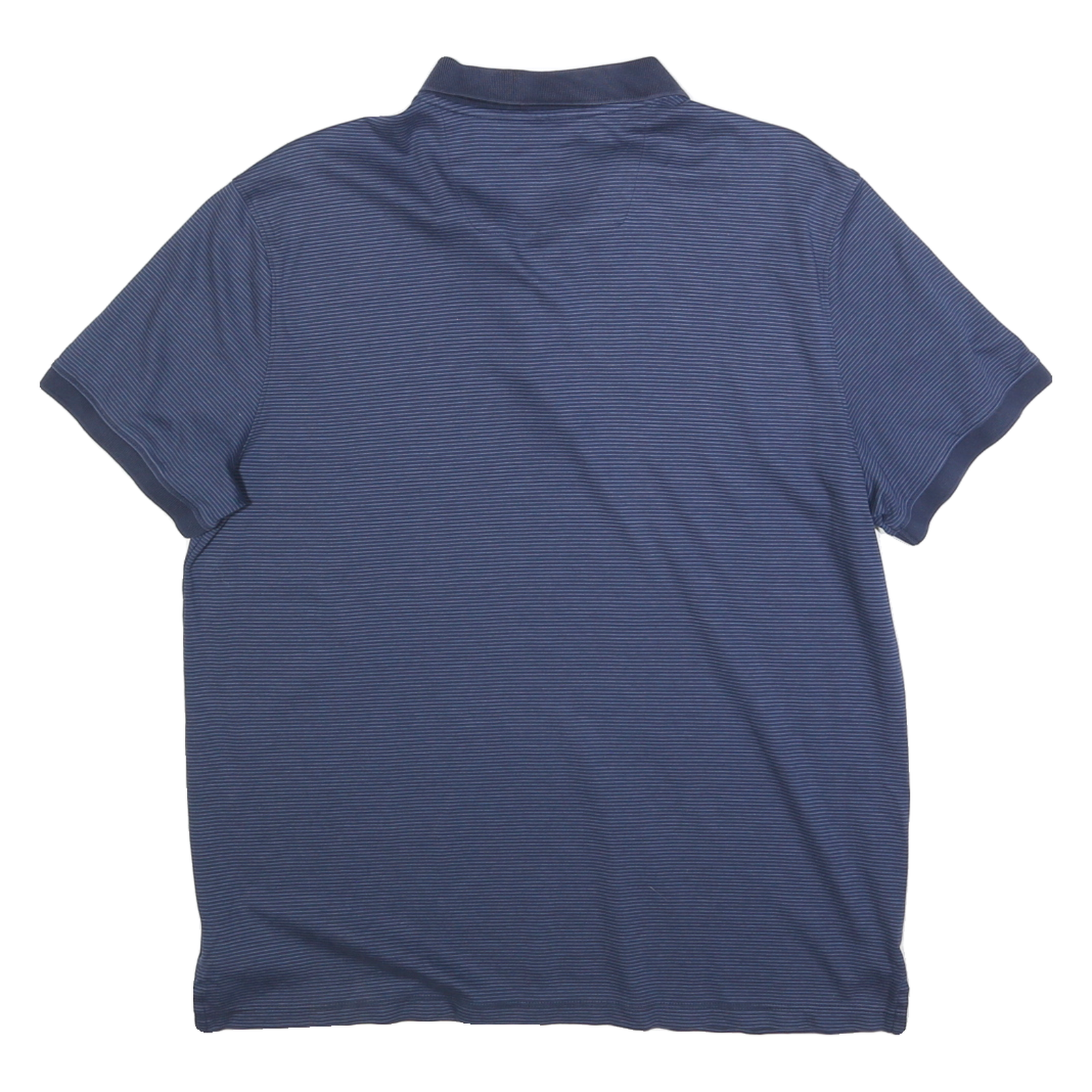 CALVIN KLEIN Mens Blue Striped Short Sleeve Polo Shirt L Cotton Blend Casual