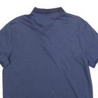 CALVIN KLEIN Mens Blue Striped Short Sleeve Polo Shirt L Cotton Blend Casual