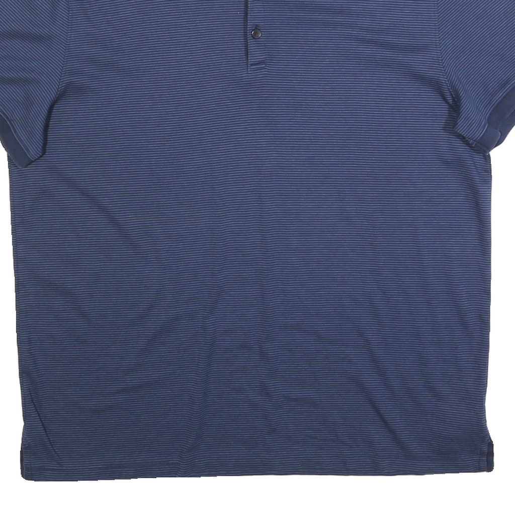 CALVIN KLEIN Mens Blue Striped Short Sleeve Polo Shirt L Cotton Blend Casual