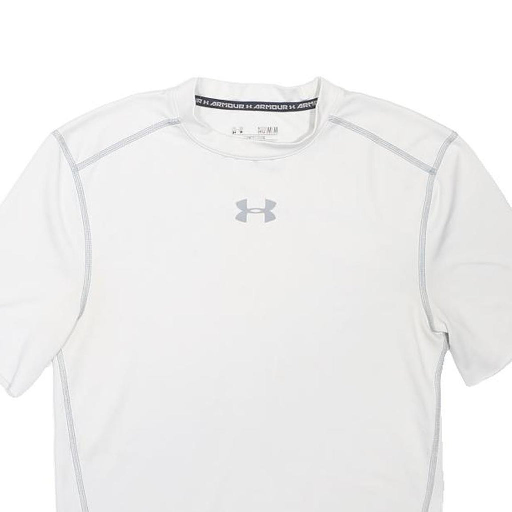 UNDER ARMOUR Womens White Athletic T-Shirt M Short Sleeve Crew Neck Sports Top