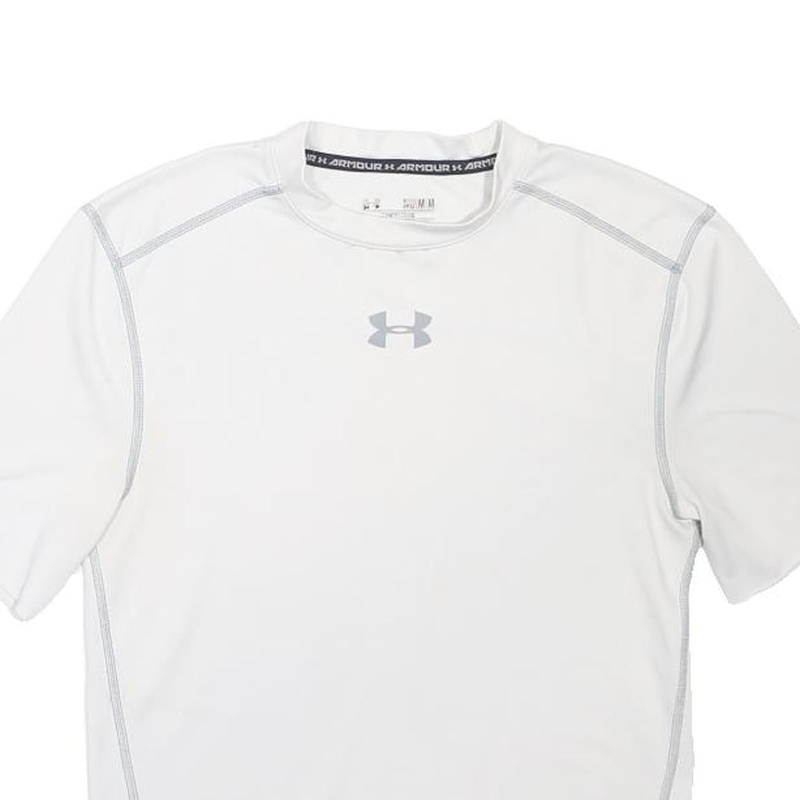UNDER ARMOUR Womens White Athletic T-Shirt M Short Sleeve Crew Neck Sports Top