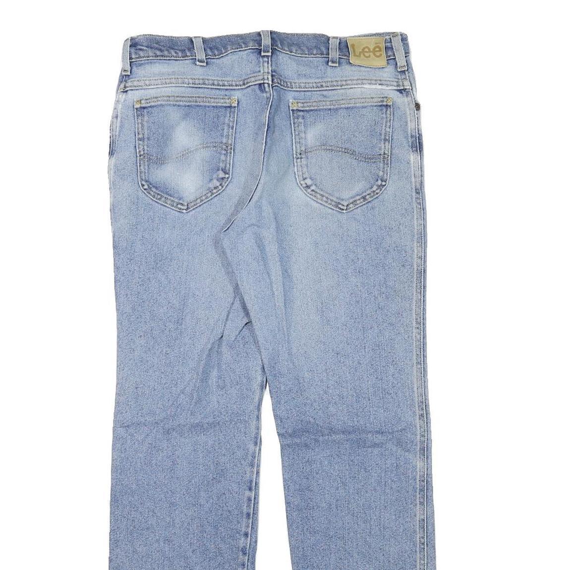 LEE Mens Regular Fit Light Blue Denim Jeans W32 L31 Zip Closure Casual Style