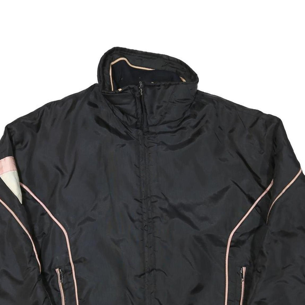 NEWFACE Mens Black & Pink Polyester Blend Zip Jacket L Outerwear Sport Casual