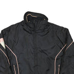 NEWFACE Mens Black & Pink Polyester Blend Zip Jacket L Outerwear Sport Casual