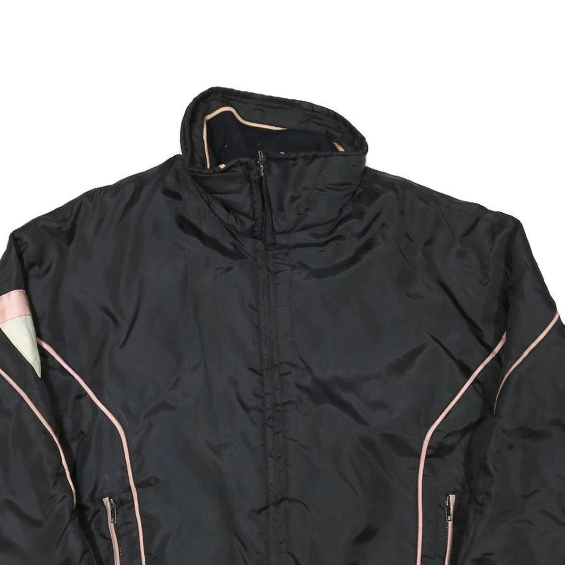 NEWFACE Mens Black & Pink Polyester Blend Zip Jacket L Outerwear Sport Casual