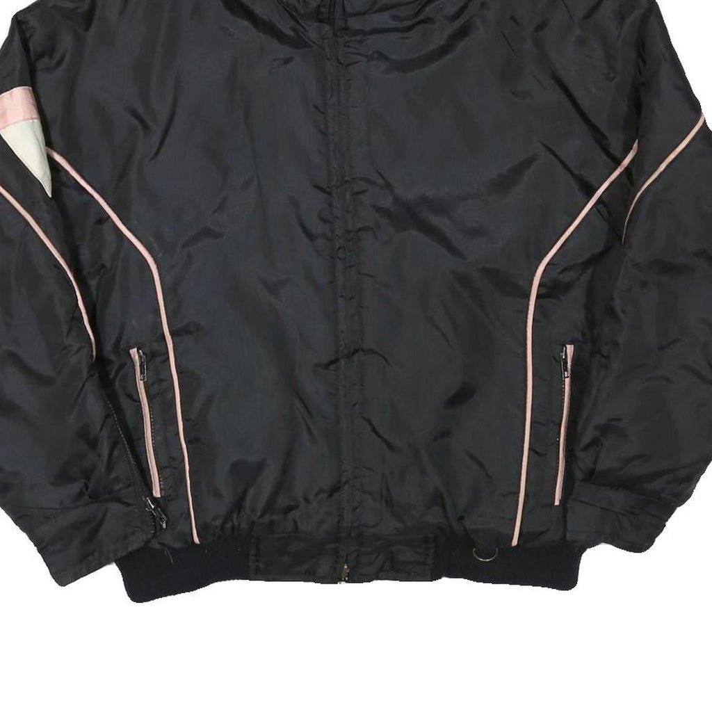 NEWFACE Mens Black & Pink Polyester Blend Zip Jacket L Outerwear Sport Casual