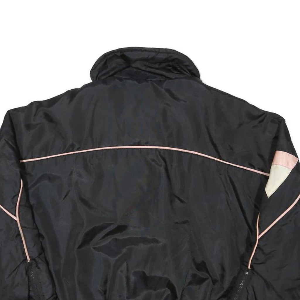 NEWFACE Mens Black & Pink Polyester Blend Zip Jacket L Outerwear Sport Casual