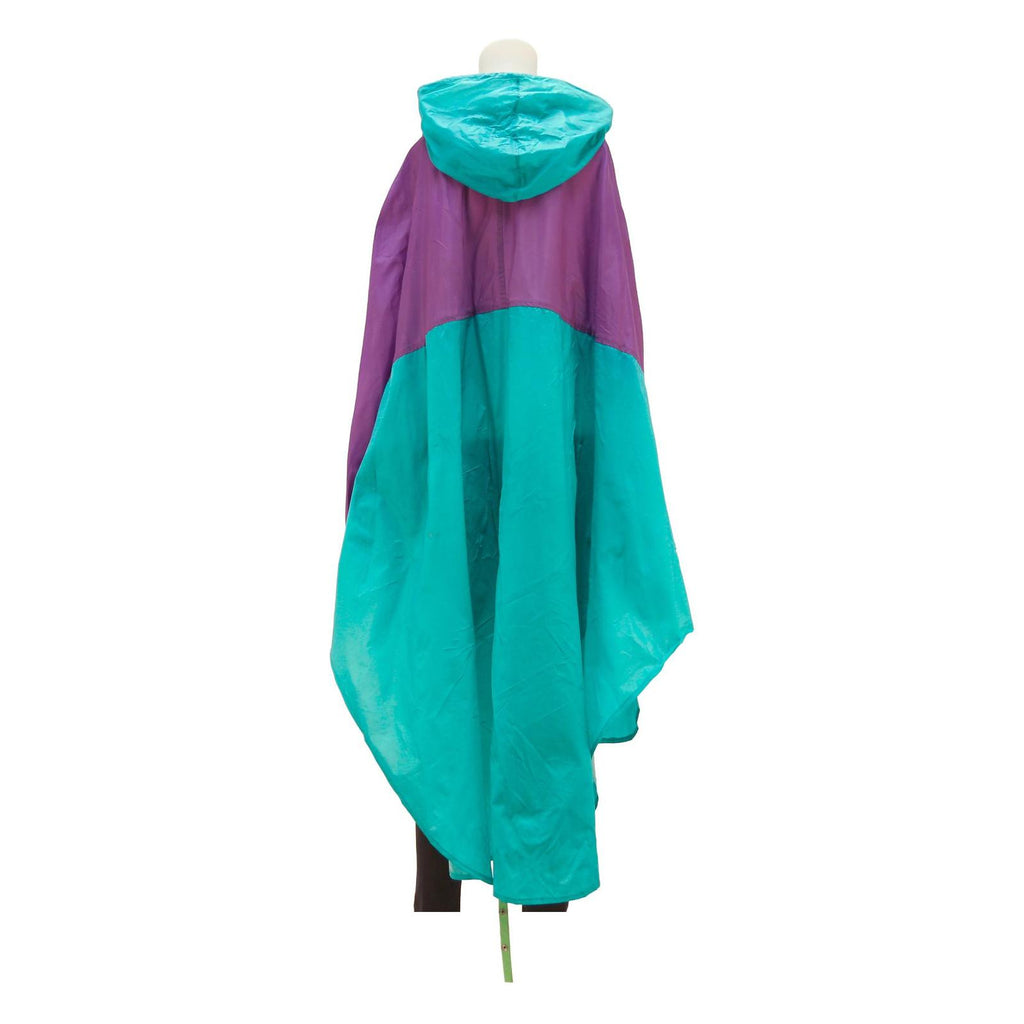 EQUIPE Womens Purple & Green Hooded Nylon Jacket L Outdoor Rain Tour Style Zip