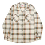 WRANGLER Mens Beige & Brown Check Shirt L Cotton Blend Casual Long Sleeve