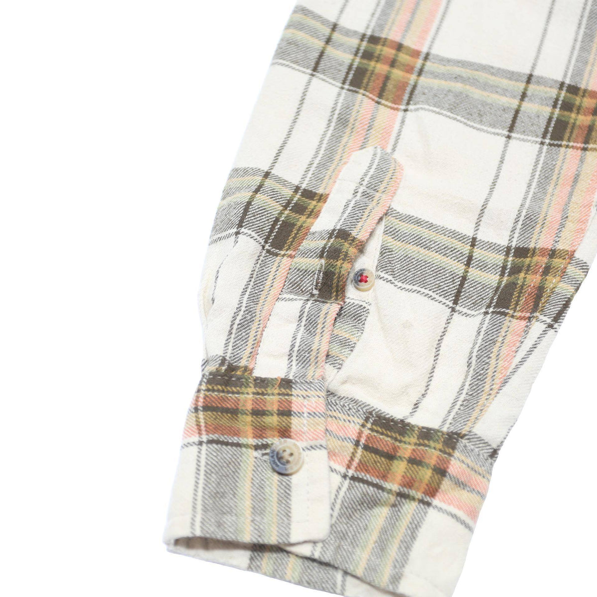 WRANGLER Mens Beige & Brown Check Shirt L Cotton Blend Casual Long Sleeve