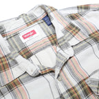 WRANGLER Mens Beige & Brown Check Shirt L Cotton Blend Casual Long Sleeve
