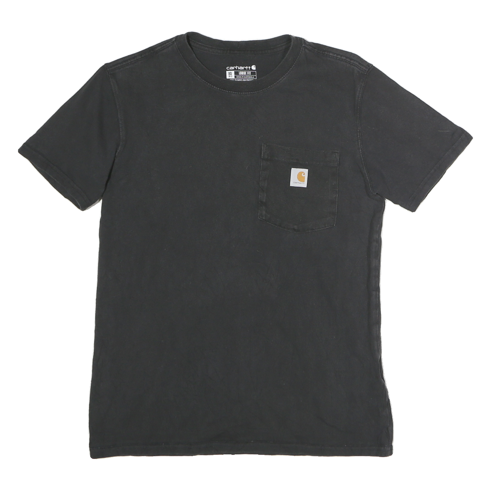 CARHARTT Womens Black & Beige Pocket T-Shirt XS Short Sleeve Crew Neck Logo