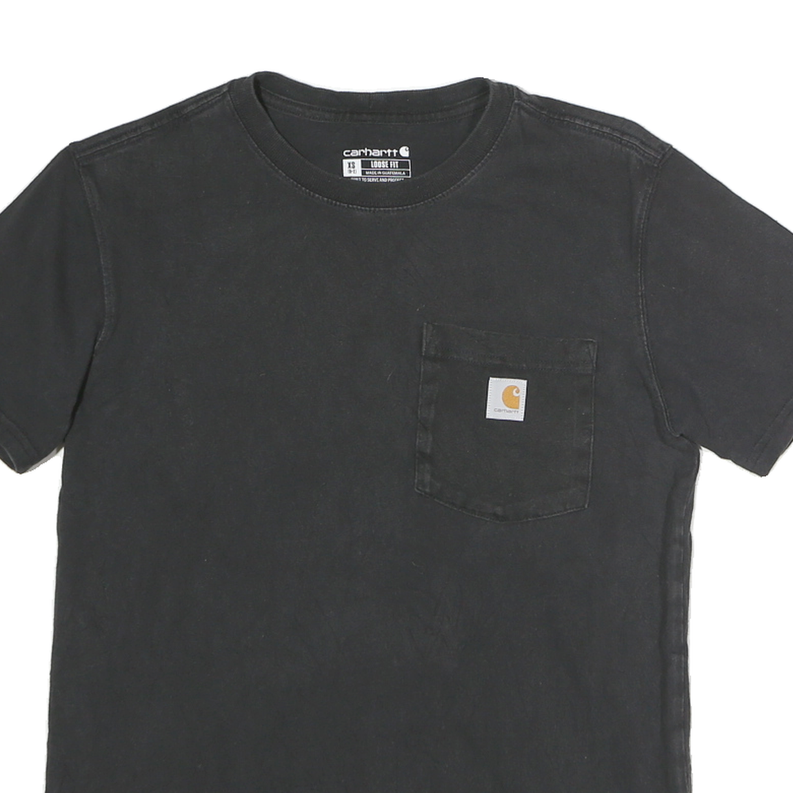 CARHARTT Womens Black & Beige Pocket T-Shirt XS Short Sleeve Crew Neck Logo