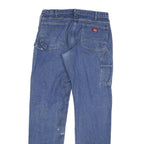 DICKIES Mens Blue Regular Fit Straight Denim W36 L37 Durable Workwear Jeans Zip