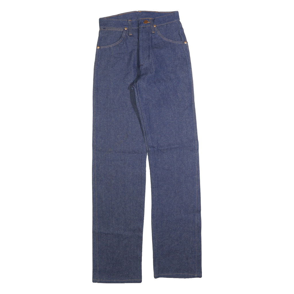 WRANGLER Womens Regular Fit Blue Denim Jeans W27 L34 Classic Straight Cotton Zip