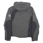 JACK WOLFSKIN Womens Grey & Black Hooded Jacket UK 10 Polyamide Outdoor Zip