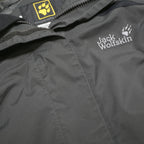 JACK WOLFSKIN Womens Grey & Black Hooded Jacket UK 10 Polyamide Outdoor Zip