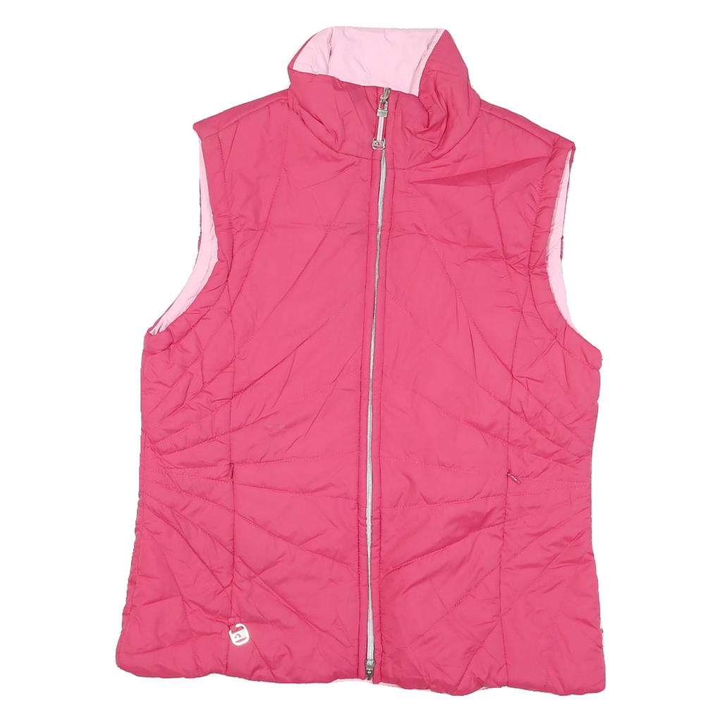 Womens Pink & Pale Pink Reversible Puffer Jacket M Polyester Blend Zip