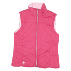 Womens Pink & Pale Pink Reversible Puffer Jacket M Polyester Blend Zip
