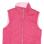 Womens Pink & Pale Pink Reversible Puffer Jacket M Polyester Blend Zip
