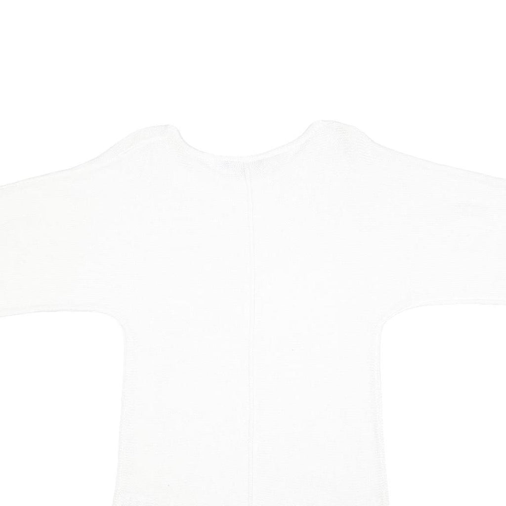 JAEGER Womens White Basic Cotton Top 3/4 Sleeve Round Neck M Casual
