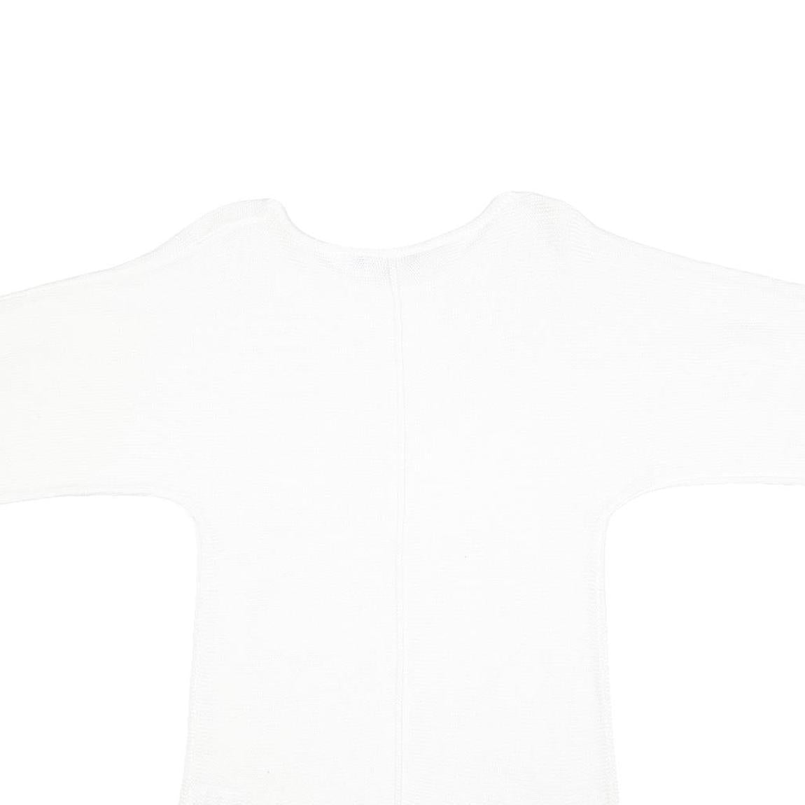JAEGER Womens White Basic Cotton Top 3/4 Sleeve Round Neck M Casual