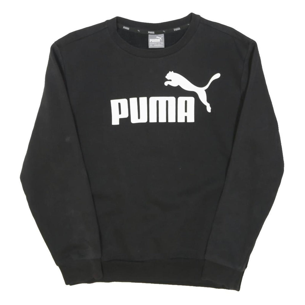 PUMA Mens Black Cotton Blend Crew Neck Sweatshirt S Casual Sportswear