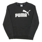 PUMA Mens Black Cotton Blend Crew Neck Sweatshirt S Casual Sportswear