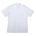 RUDIN Mens White Polyester Blend Short Sleeve Shirt L Button Front Pockets