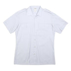 RUDIN Mens White Polyester Blend Short Sleeve Shirt L Button Front Pockets