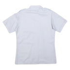 RUDIN Mens White Polyester Blend Short Sleeve Shirt L Button Front Pockets