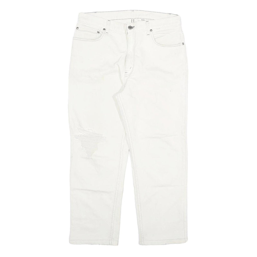 LEVI'S Mens Slim White Jeans Denim W32 L25 Button Cotton Blend Stylish