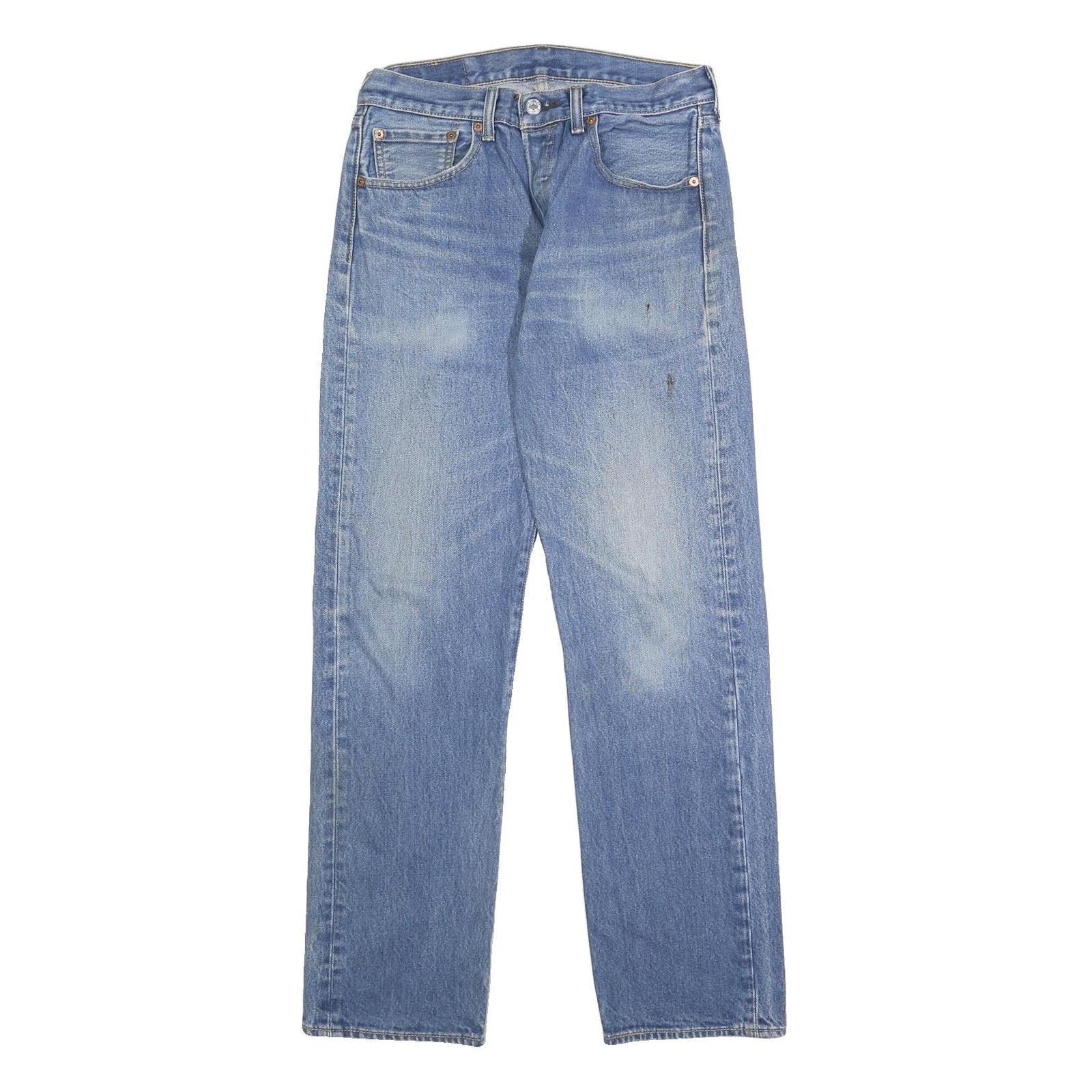 LEVI'S 501 Mens Jeans Blue Regular Straight Denim Medium W32 L31 Classic Button