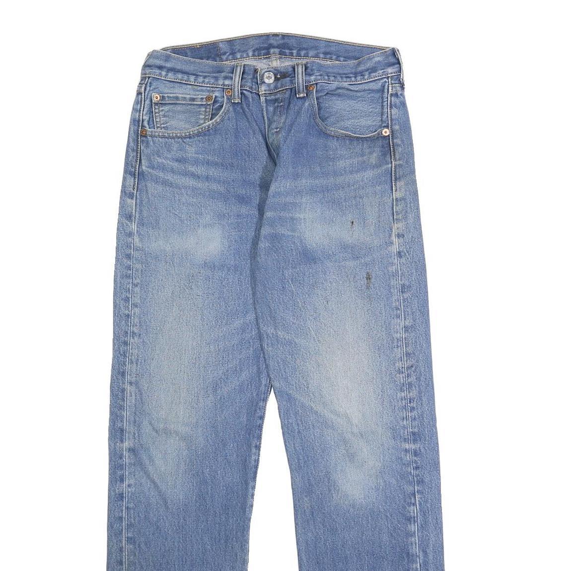 LEVI'S 501 Mens Jeans Blue Regular Straight Denim Medium W32 L31 Classic Button