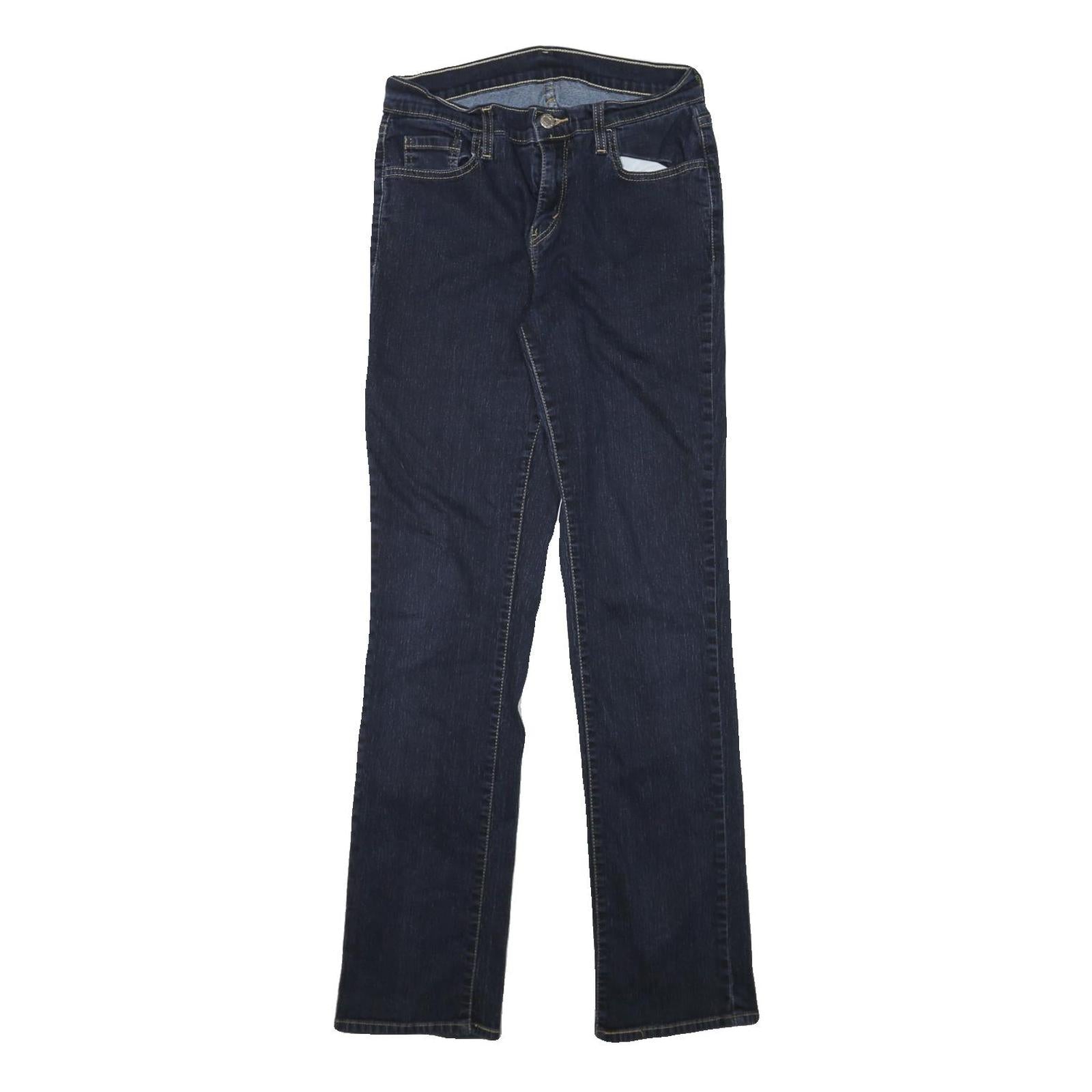 LEVI'S Womens Regular Fit Straight Denim Dark Blue Jeans Cotton Blend W26 L31