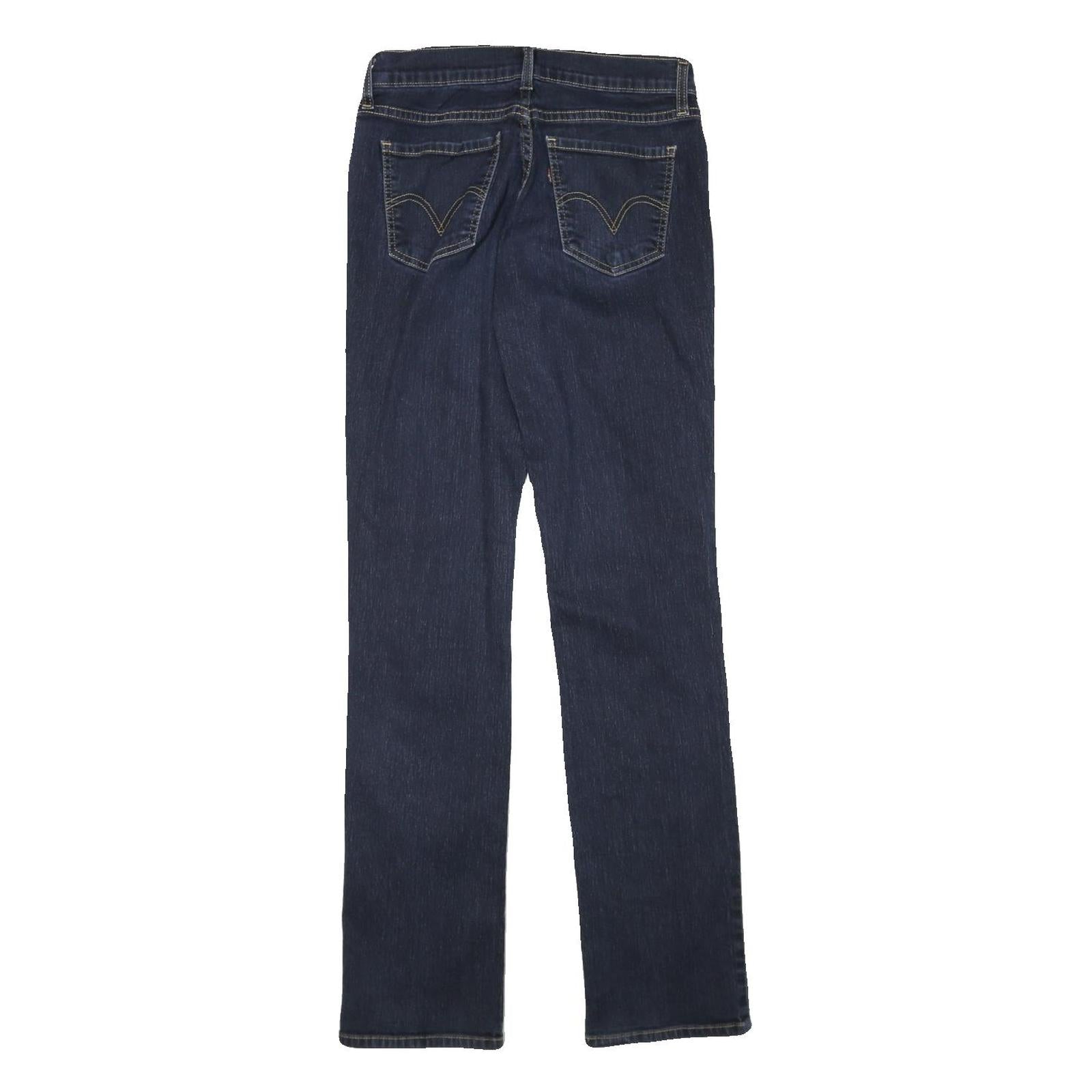 LEVI'S Womens Regular Fit Straight Denim Dark Blue Jeans Cotton Blend W26 L31