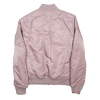 ALPHA INDUSTRIES Womens Pink Bomber Jacket M Nylon Woven Plain Zip Closure