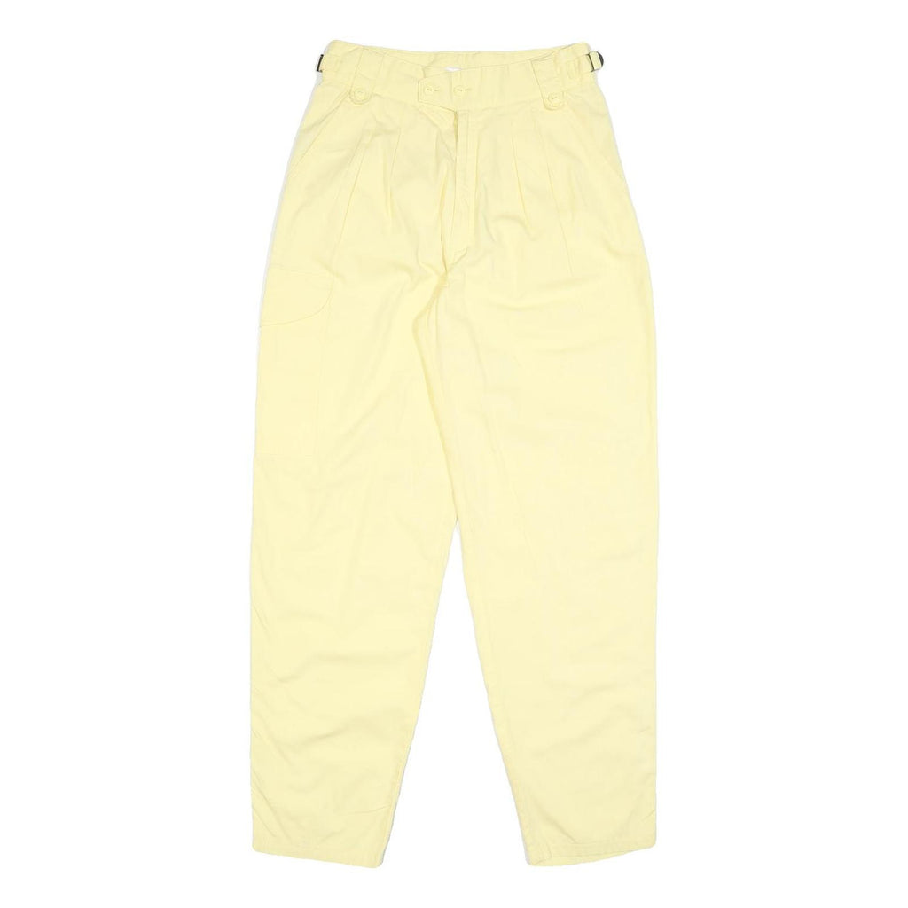 OUT OF AFRICA Womens Cotton Blend Yellow Regular Trousers W26 L30 Casual Comfort