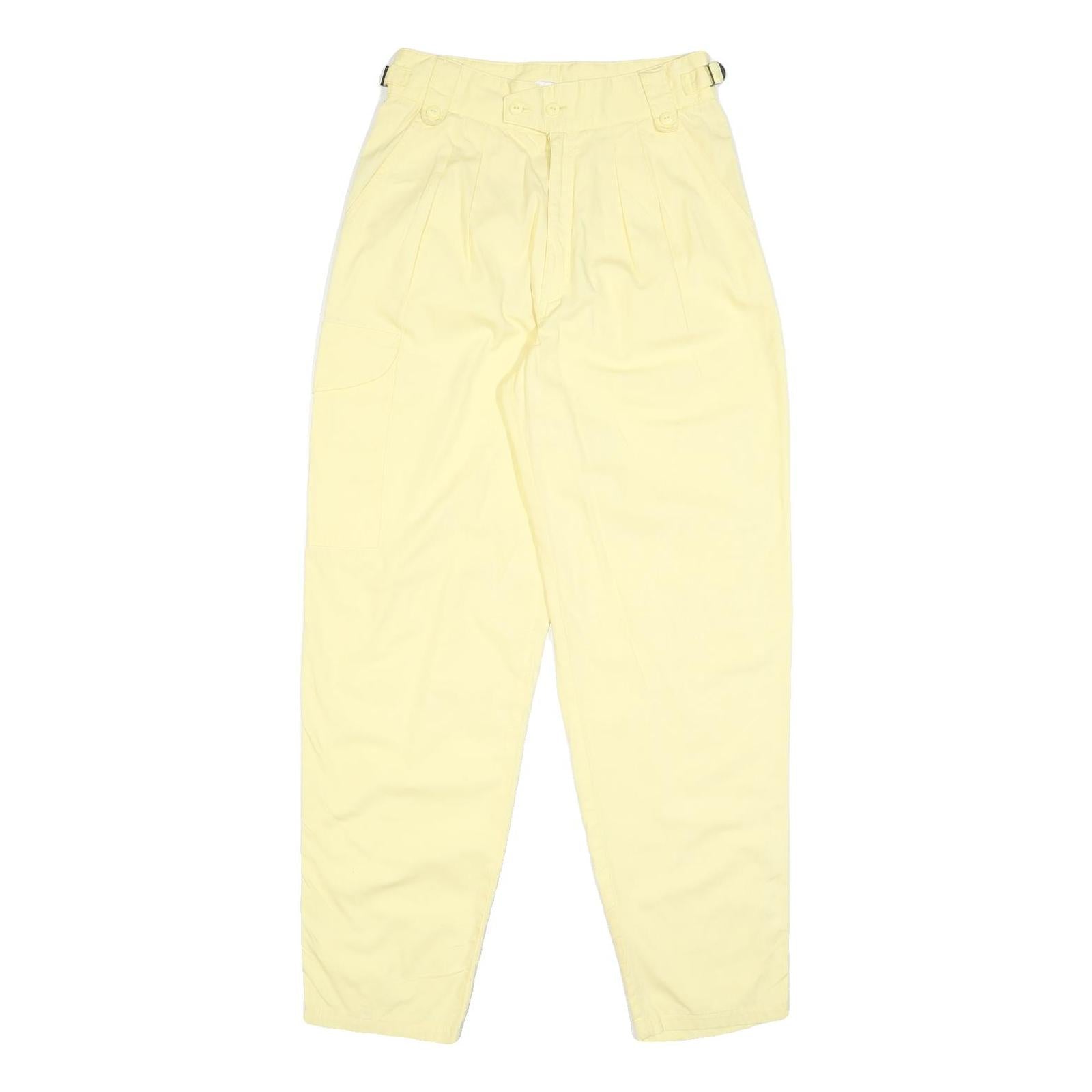 OUT OF AFRICA Womens Cotton Blend Yellow Regular Trousers W26 L30 Casual Comfort
