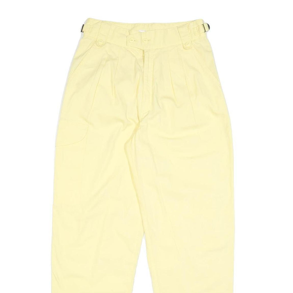 OUT OF AFRICA Womens Cotton Blend Yellow Regular Trousers W26 L30 Casual Comfort