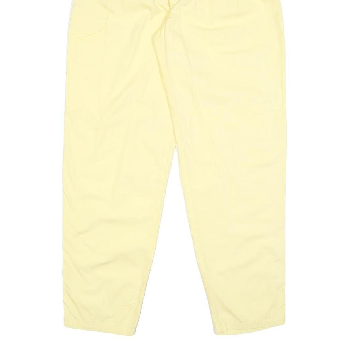 OUT OF AFRICA Womens Cotton Blend Yellow Regular Trousers W26 L30 Casual Comfort