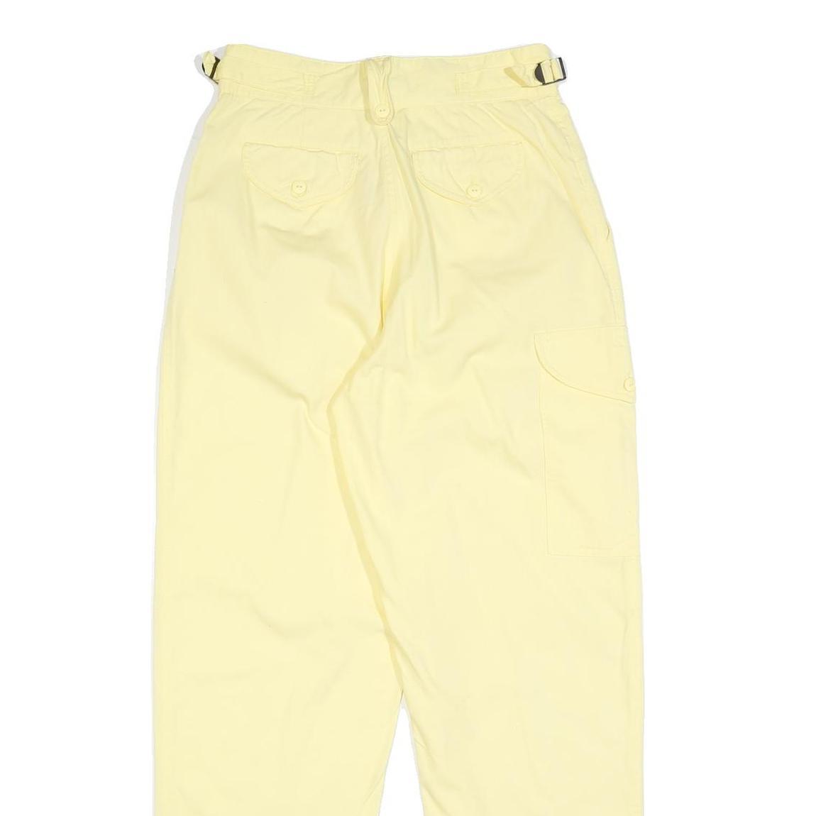 OUT OF AFRICA Womens Cotton Blend Yellow Regular Trousers W26 L30 Casual Comfort