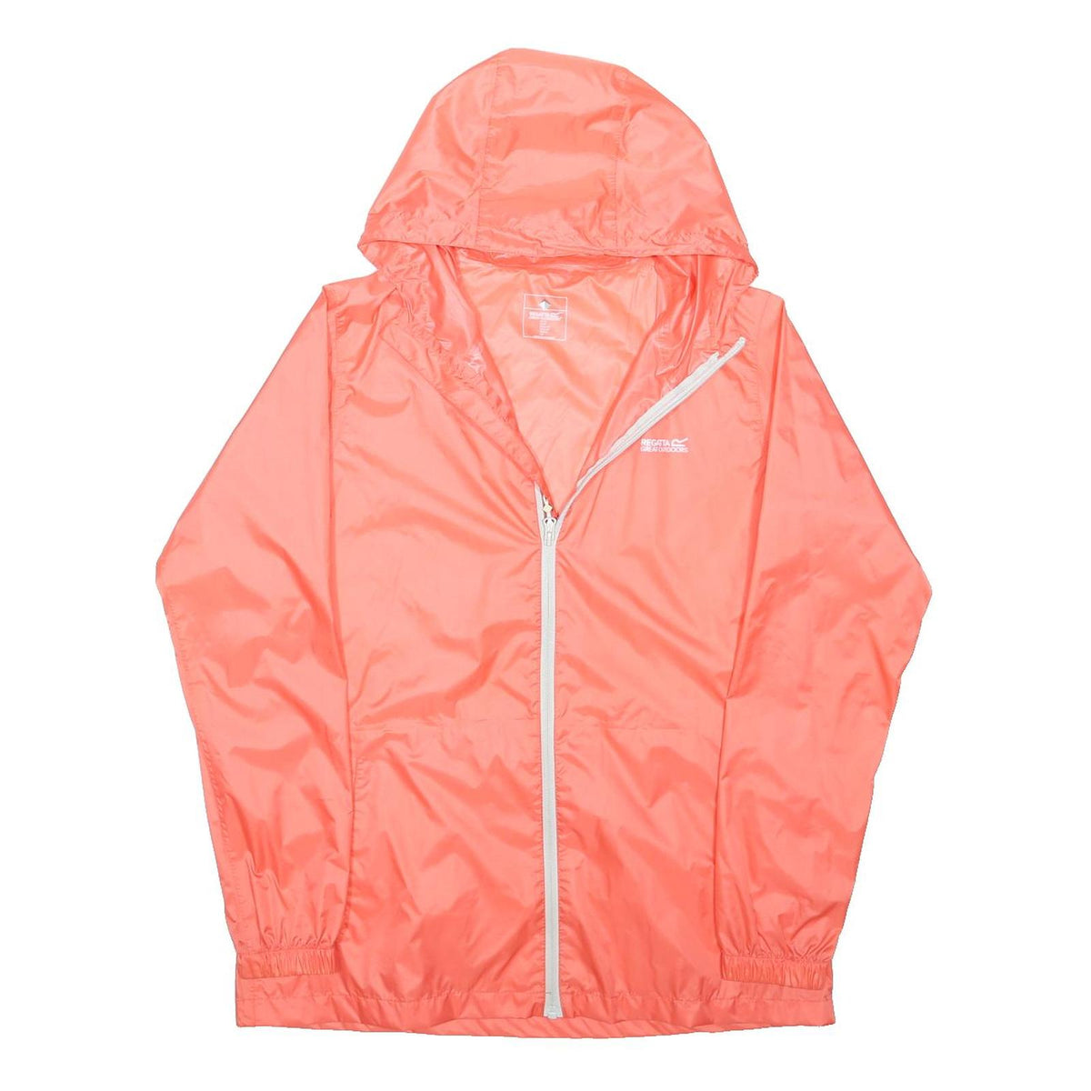 REGATTA Womens Coral Pink Lightweight Outdoor Jacket UK 14 Polyester Zip Hooded