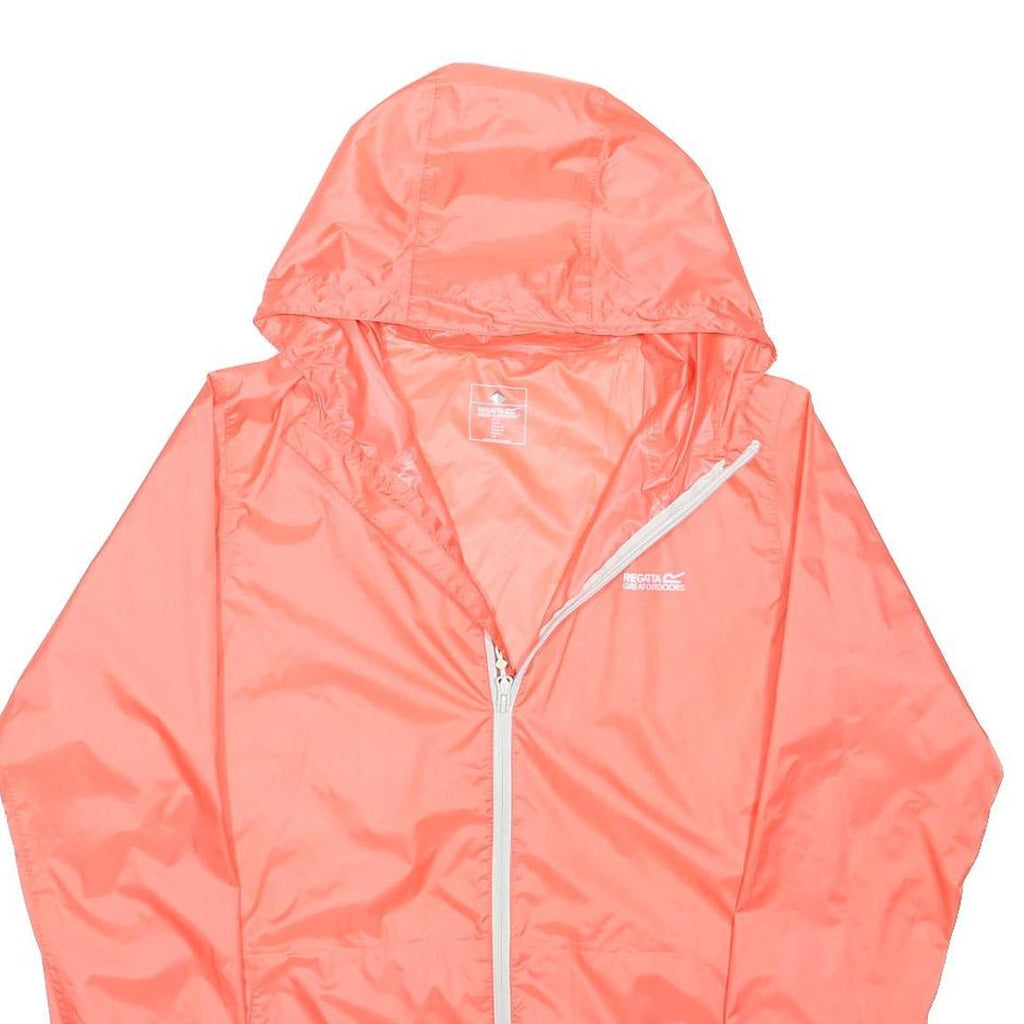 REGATTA Womens Coral Pink Lightweight Outdoor Jacket UK 14 Polyester Zip Hooded